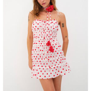 For Love & Lemons 'Agata' Red Mini Dress Size S - NWT